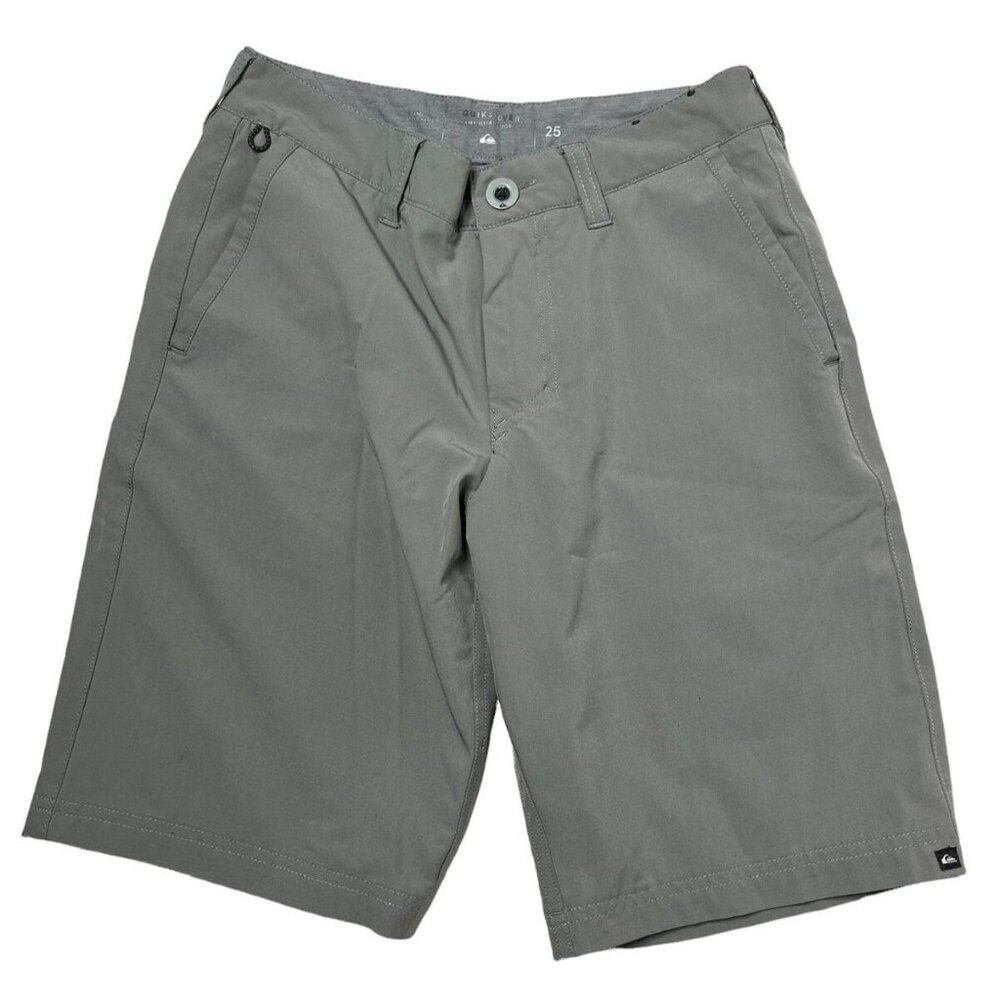Quicksilver Amphibian Shorts Mens Grey Water Repellent Flat Front Size 25